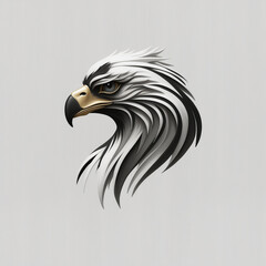 free photo, illustration of a black and white eagle's head 8
