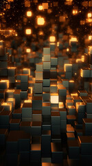 Fototapeta premium Metallic cubes background