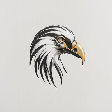 free photo, illustration of a black and white eagle's head 12