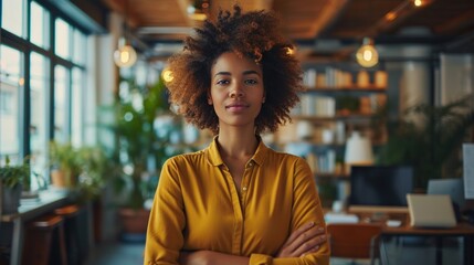 poised leader navigating a bustling office, orchestrating seamless operations with refined efficiency