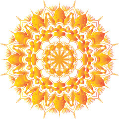 Circular flower mandala pattern for Henna, Mehndi, and Decoration. Decorative ornament in ethnic oriental style. Outline doodle hand draw vector illustration