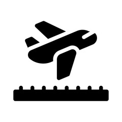 plane glyph icon