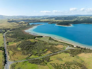 Foto op Canvas Aerial: the Kai Iwi Lakes near Dargaville, Northland, New Zealand. © Zenstratus