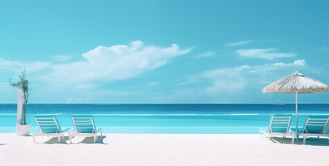 Fototapeta premium on the beach at an oceanfront resort