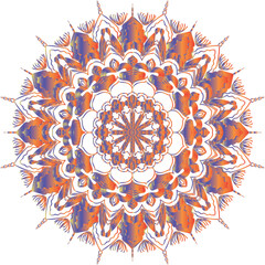 Circular flower mandala pattern for Henna, Mehndi, and Decoration. Decorative ornament in ethnic oriental style. Outline doodle hand draw vector illustration