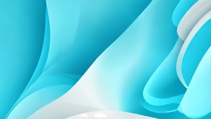 Fototapeta premium cyan and white color wave gradient abstract background