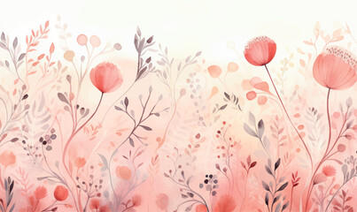 watercolor pink tulips background