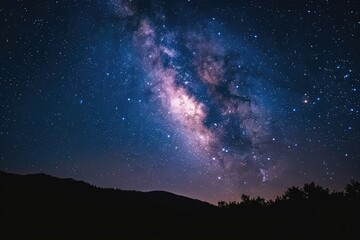 Fototapeta na wymiar Night sky with a stunning display of the Milky Way