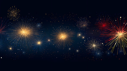 Beautiful creative holiday background with fireworks and sparkles