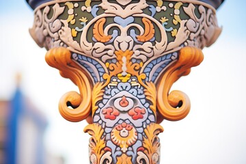 Naklejka premium closeup of intricate lamp post design