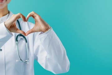 Global Health Day  Doctors Heart Sign - obrazy, fototapety, plakaty