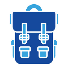 backpack icon vector or logo illustration glyph color style