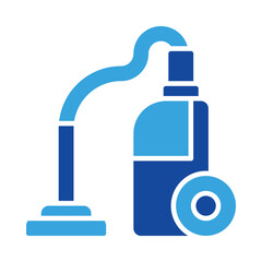 Vacuum cleaner icon vector or logo illustration glyph color style