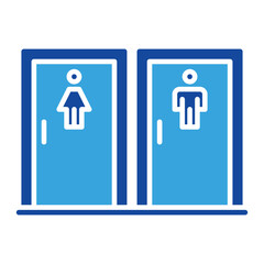 toilet icon vector or logo illustration glyph color style