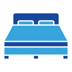 bed icon vector or logo illustration glyph color style