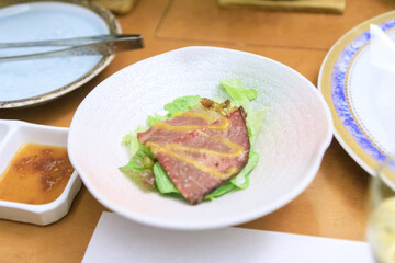 Succulent Beef Halm Drizzled with Tangy Lemon Sauce