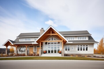 large family home on prairie, continuous ribbon windows