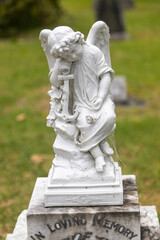 Fototapeta premium Angel statue in a cemetery in Russell, Northland, New Zealand.