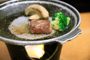 Sizzling Japanese Grill Beef with Fresh Vegetables