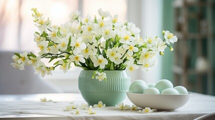 
Stylish shots of elegant floral arrangements designed for Easter celebrations, emphasizing the beauty of spring blooms and festive decor