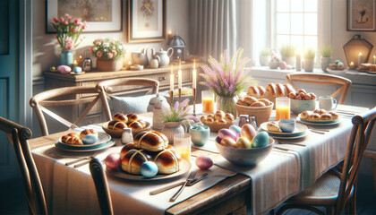 Cozy Easter Breakfast: Traditional Delicacies at the Holiday Table