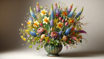 Floral Celebration: Vibrant Easter-Themed Arrangement