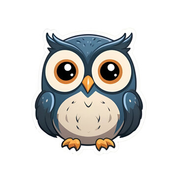 Cute colorful owl sticker png.