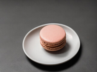 a macaron sitting on a monochrome background