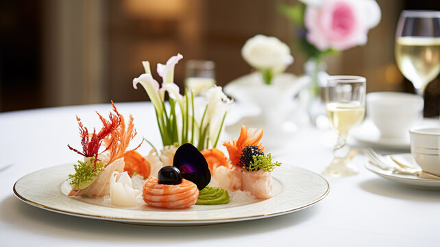 Food, hospitality and room service, starter appetisers as exquisite cuisine in hotel restaurant a la carte menu, culinary art and fine dining