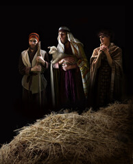 Shepherds came to worship the newborn Jesus