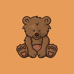 Baby bear cartoon character vector illustration for World Bear Day on March 23. Cute animal offspring color symbol.