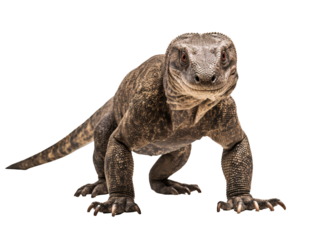 a lizard standing on a white background