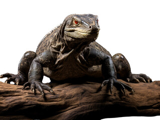 Obraz premium a lizard on a log