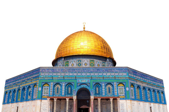 The Dome of the rock AlAqsa Mosque Jerusalem Palestine isolated on white