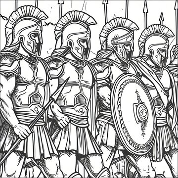 Warriors of the Past. A Black and White Coloring Book Journey into Ancient Battle Scenes