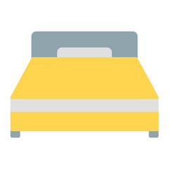 bed icon vector or logo illustration flat color style
