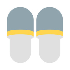 slippers icon vector or logo illustration flat color style