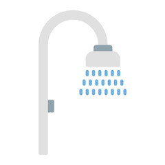 shower icon vector or logo illustration flat color style