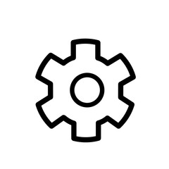 Setting icon line art, Tools, Cog, Gear Sign Isolated on white background. Help options account concept. 