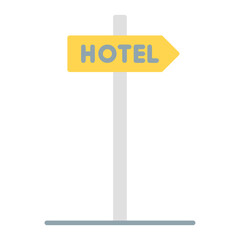 hotel icon vector or logo illustration flat color style