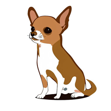 Cute Dog Chihuahua Illustration Image. Generative AI
