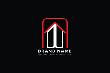 OU letter creative real estate vector logo design . OU creative initials letter logo concept. OU house sheap logo