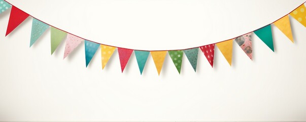Fototapeta premium Empty birthday banner sign on white background Generative Ai