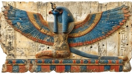 Mysteries of Ancient Egypt. Egyptian Hieroglyphs on Authentic Papyrus
 - obrazy, fototapety, plakaty