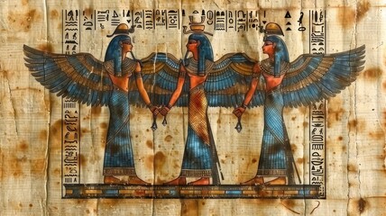 Discover the Secrets of Ancient Egypt. Egyptian Hieroglyphs on Genuine Papyrus
