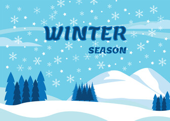 Fototapeta na wymiar winter season background poster banner template design