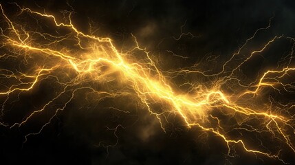 yellow lightning on night sky