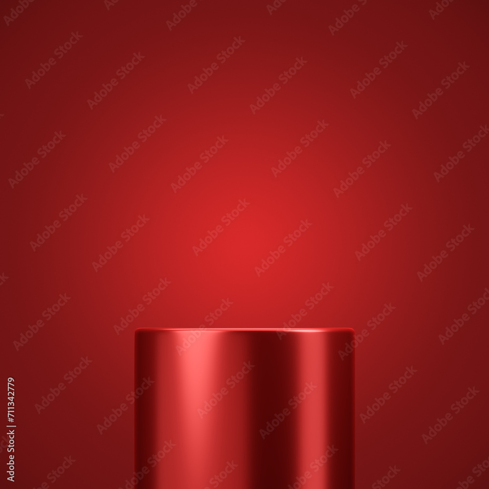 Aufkleber luxury cosmetic podium background display on 3d red stage product stand with spotlight presentation 
