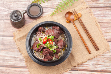 Soup to soothe an upset stomach caused by drinking the night before.