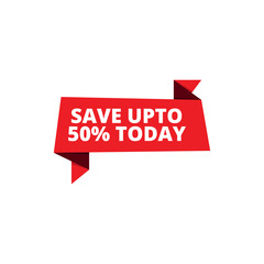 Save upto 50% today banner for sales promotion